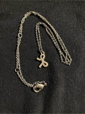 Gold Bow Crystal Pendant Necklace - Women's Sparkle Chain